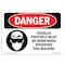 Signmission OSHA Danger, Goggles Must Be Worn Operating Machine, 10in X 7in Decal, 10" W, 7" H, Landscape OS-DS-D-710-L-1285 - alternate 1